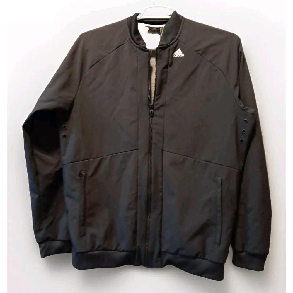 New Adidas Mens Gray L Long Sleeve Lined Outdoor Sportsman Jacket  46"